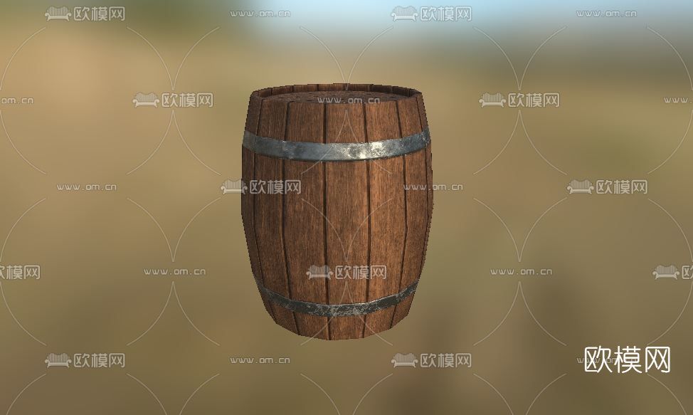 现代木质木桶免费3d模型下载