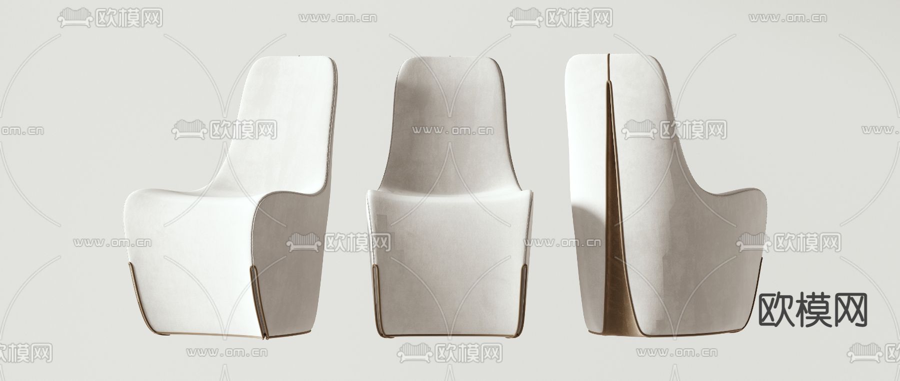 Giorgetti  现代布艺休闲椅3d模型下载（渲染图2）