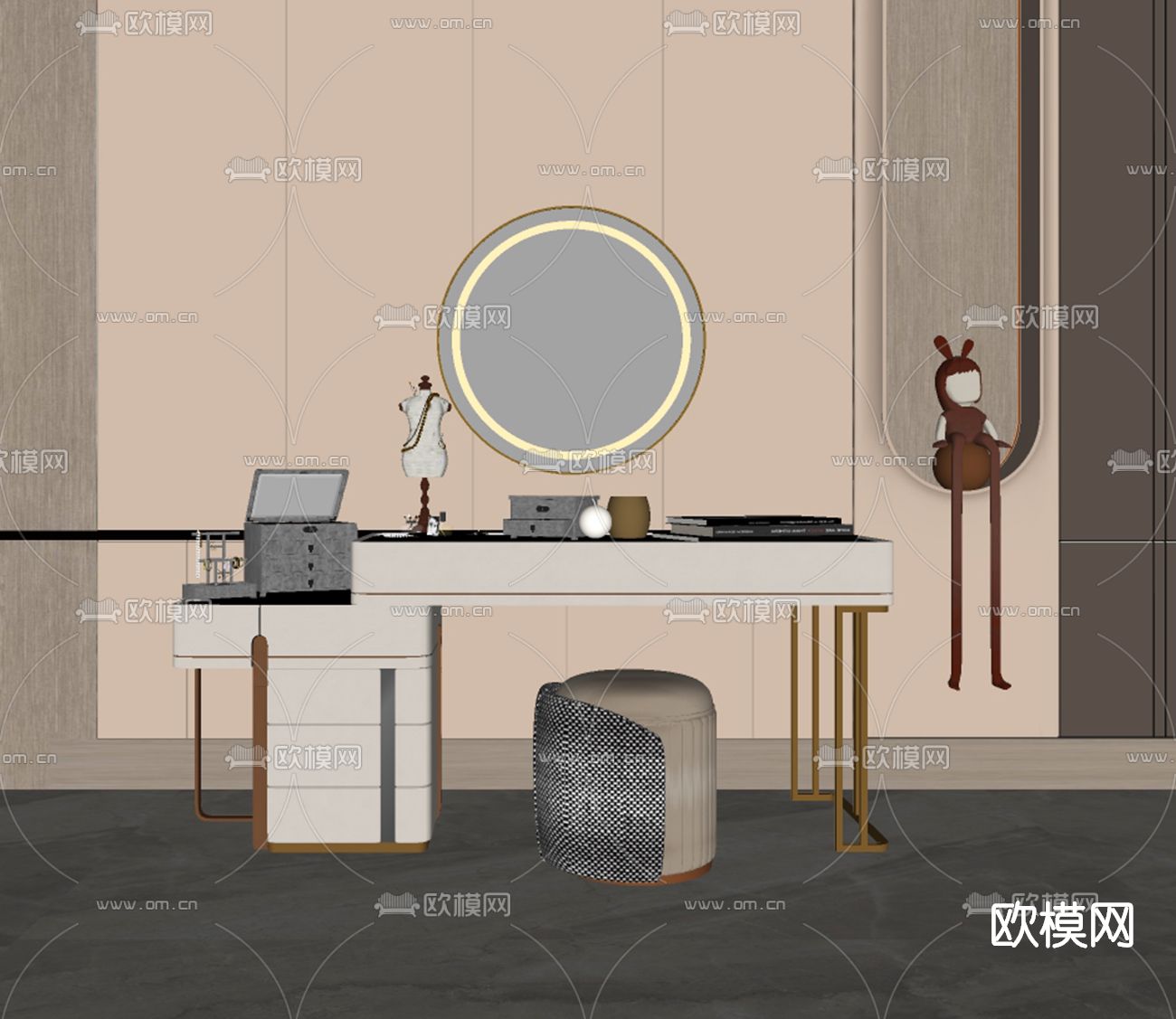 现代梳妆台su模型