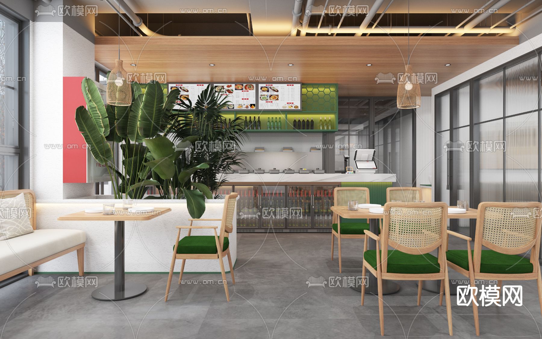 北欧快餐店3d模型下载（渲染图1）