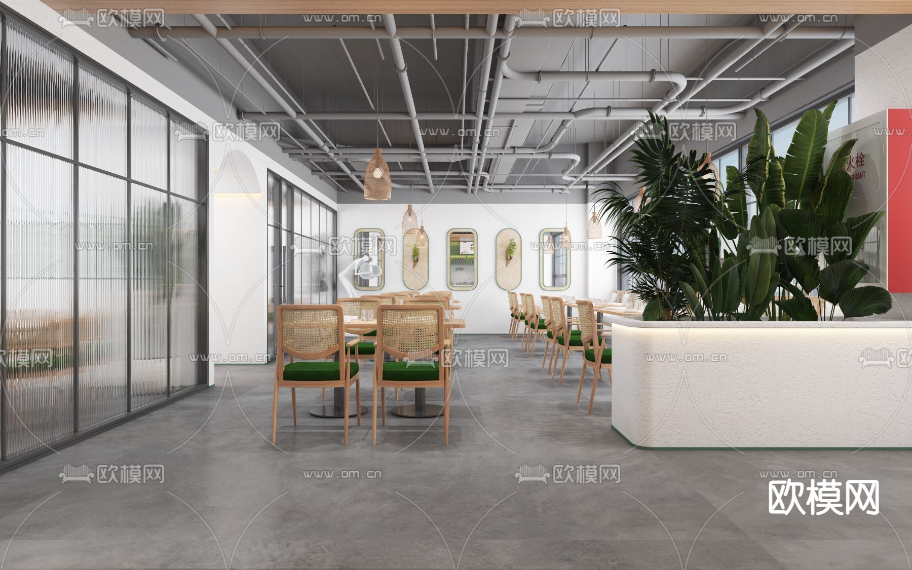 北欧快餐店3d模型下载（渲染图2）