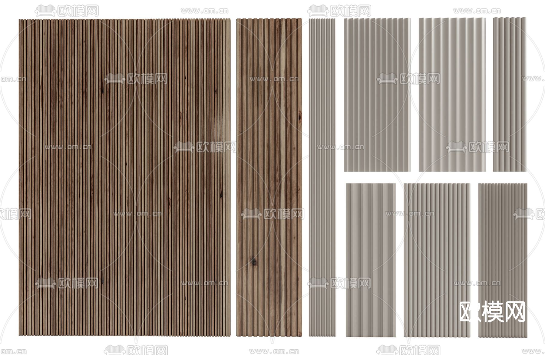 现代护墙板su模型下载（渲染图1）