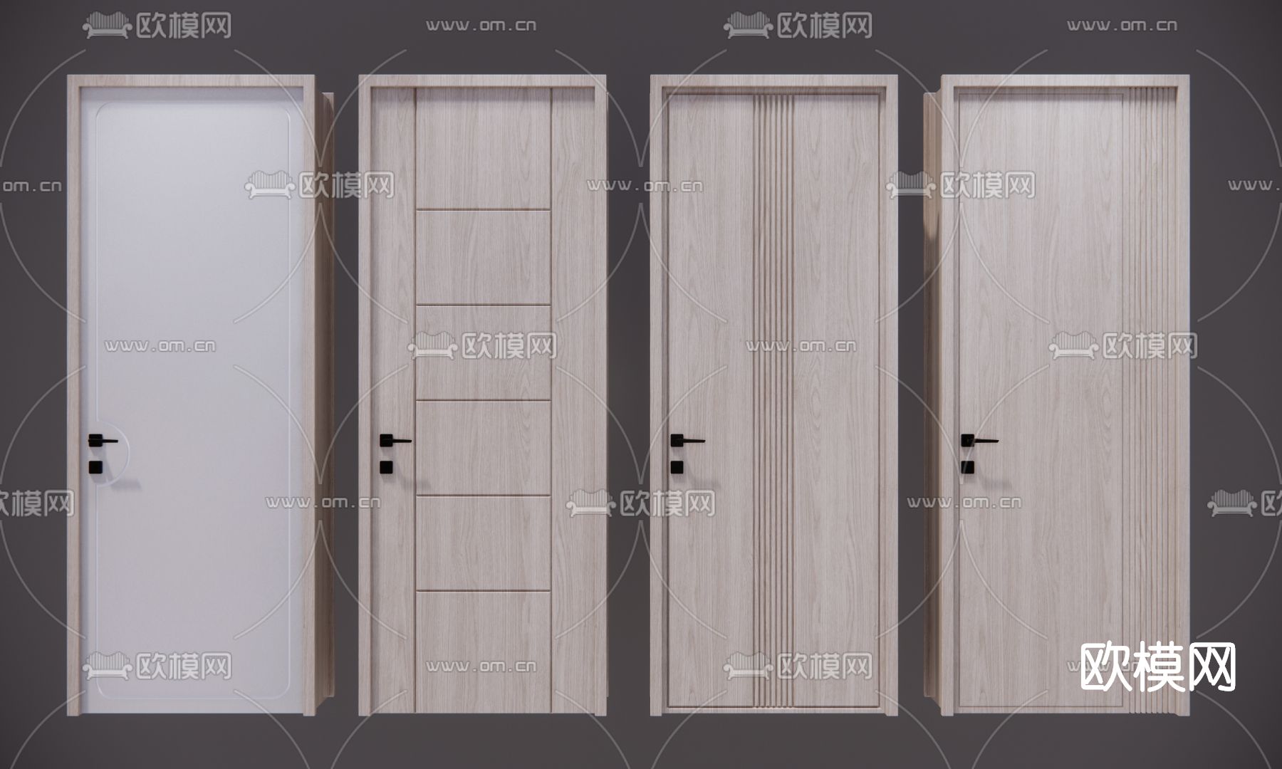 现代房门单开门su模型