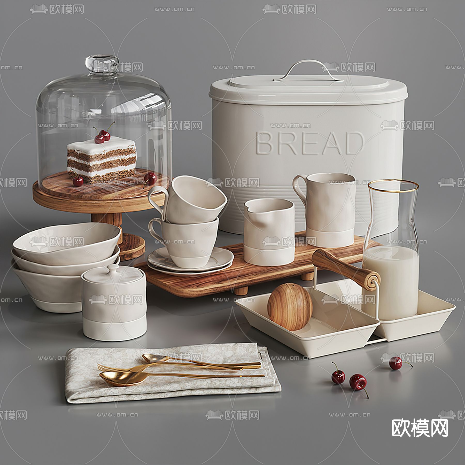 现代厨房器具su模型