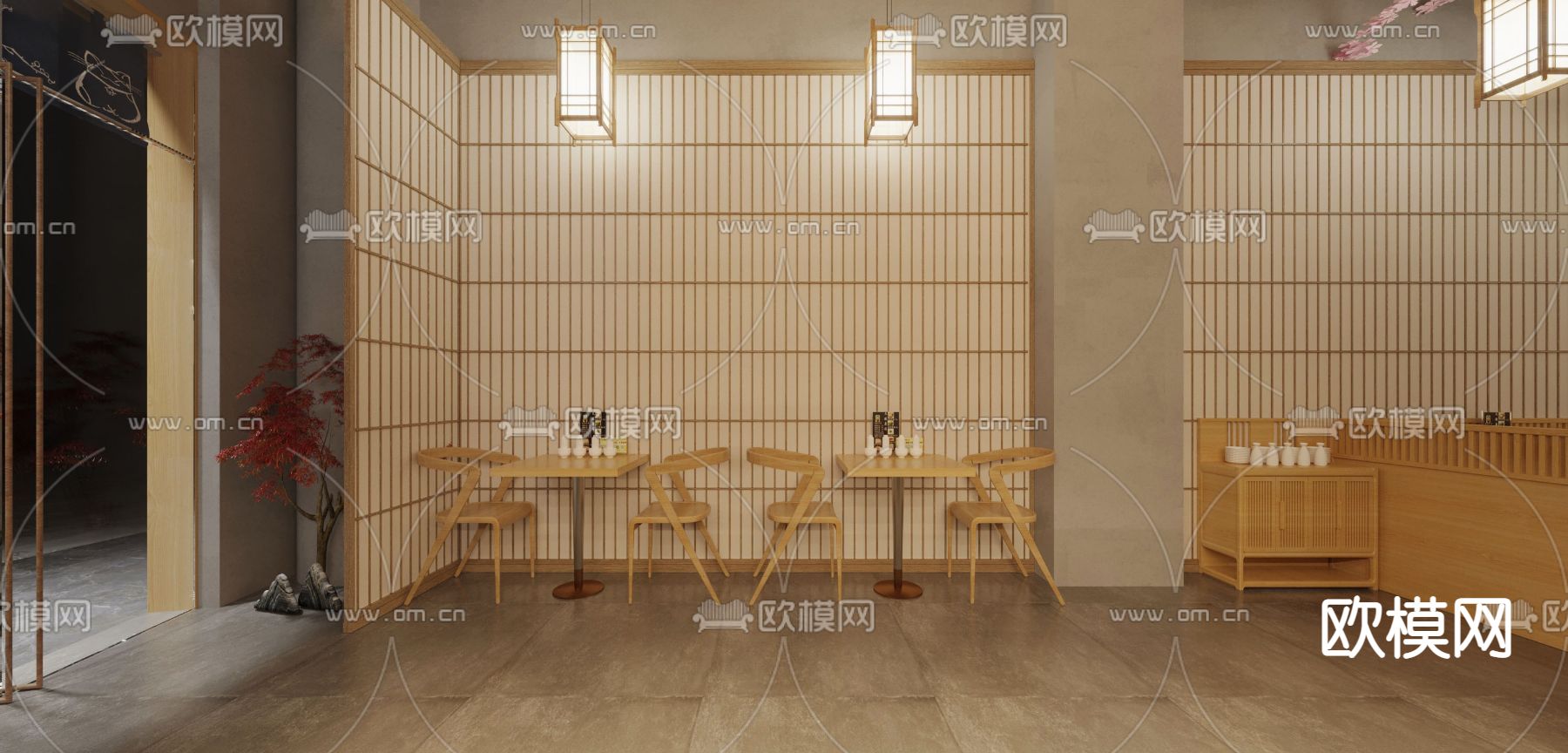日式寿司料理店3d模型