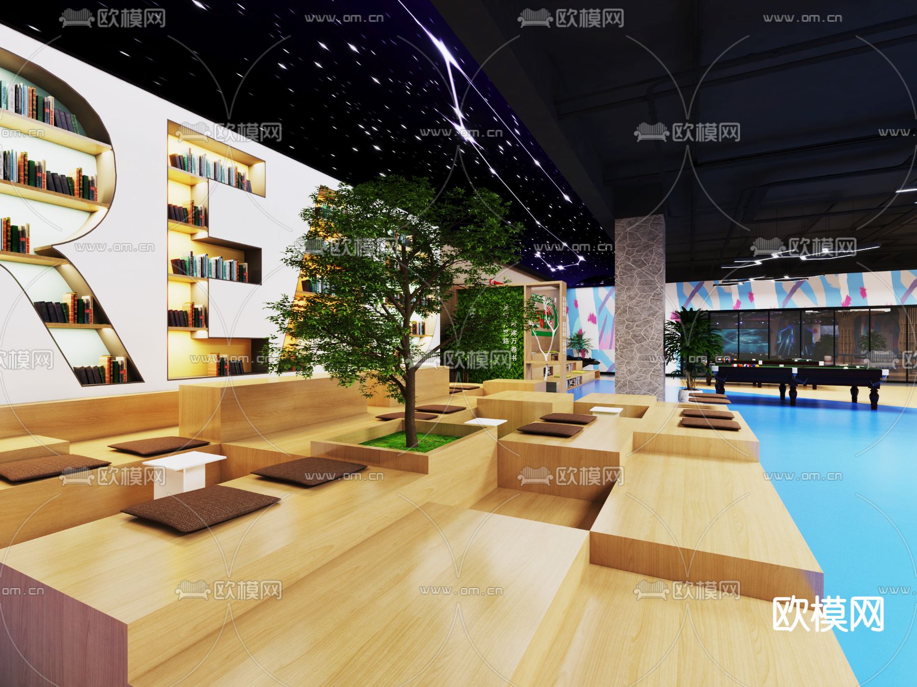 工业风职工活动中心3d模型