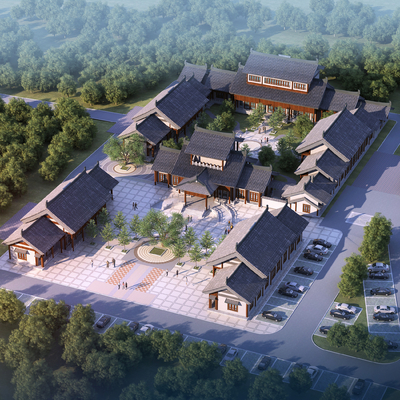  中式古建寺庙su模型 