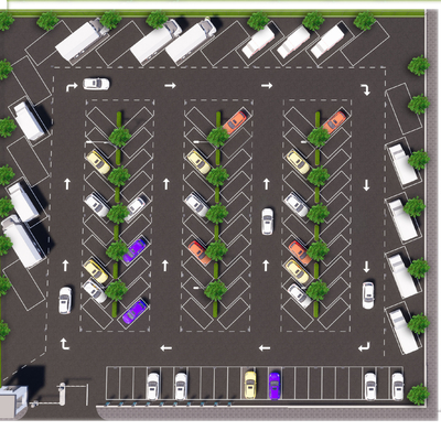  现代停车场su模型 
