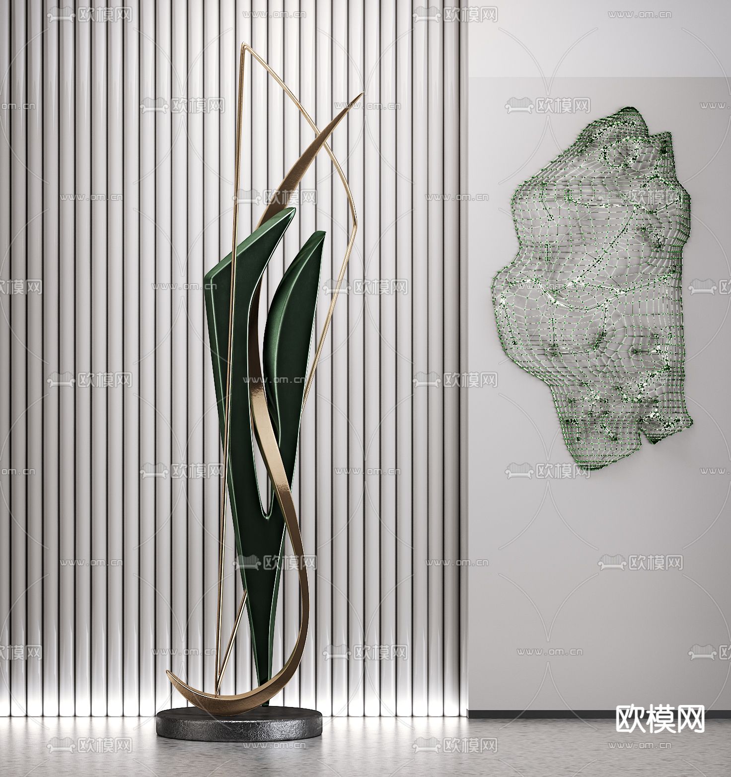 现代抽象雕塑摆件3d模型下载