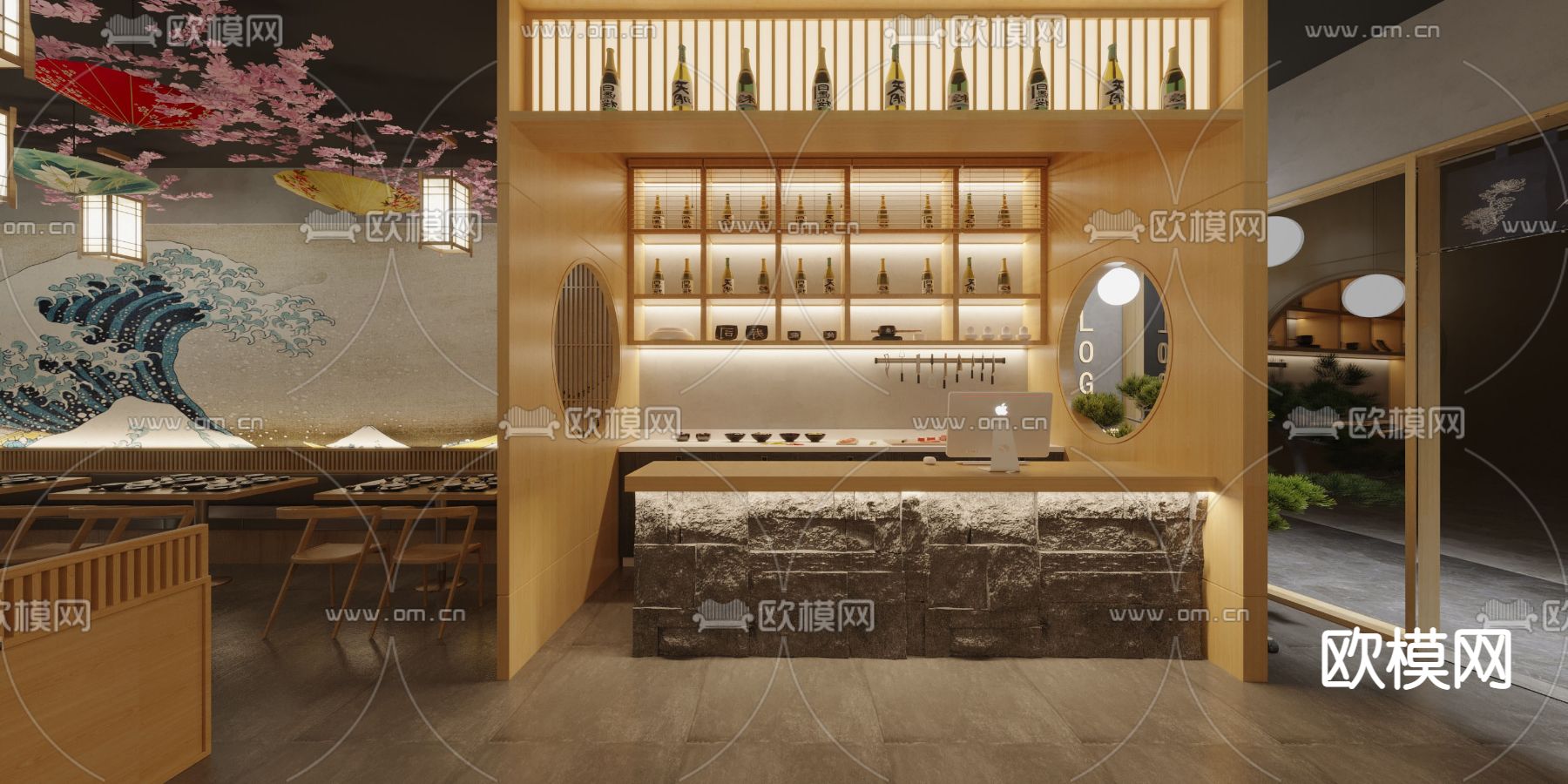 日式寿司料理店3d模型