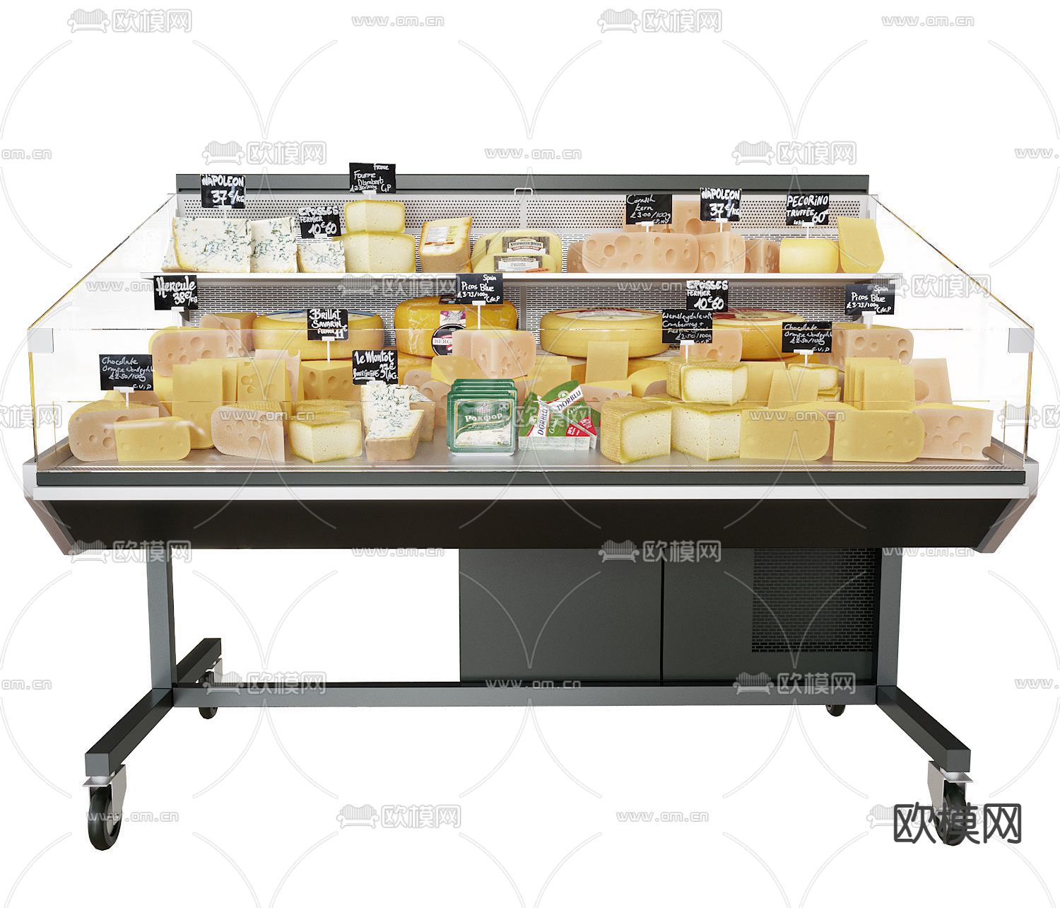 现代蛋糕甜品保鲜柜3d模型下载（渲染图2）