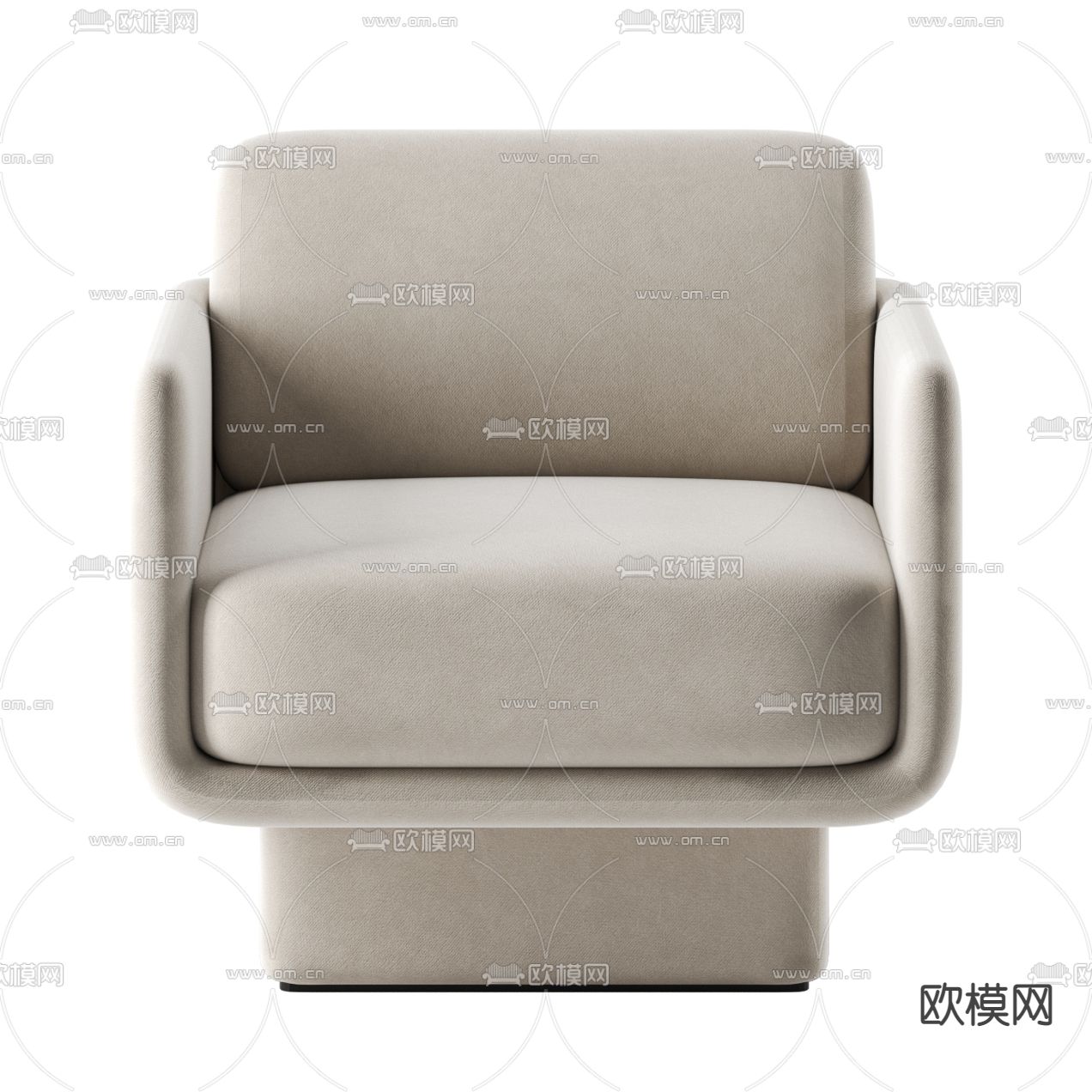 现代绒布单人沙发3d模型