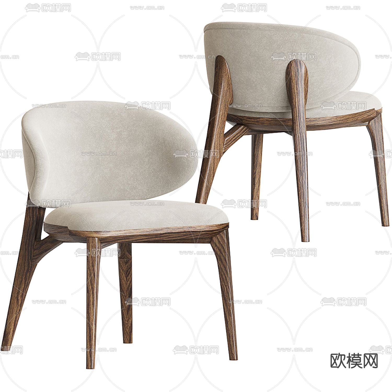 现代布艺单椅3d模型下载