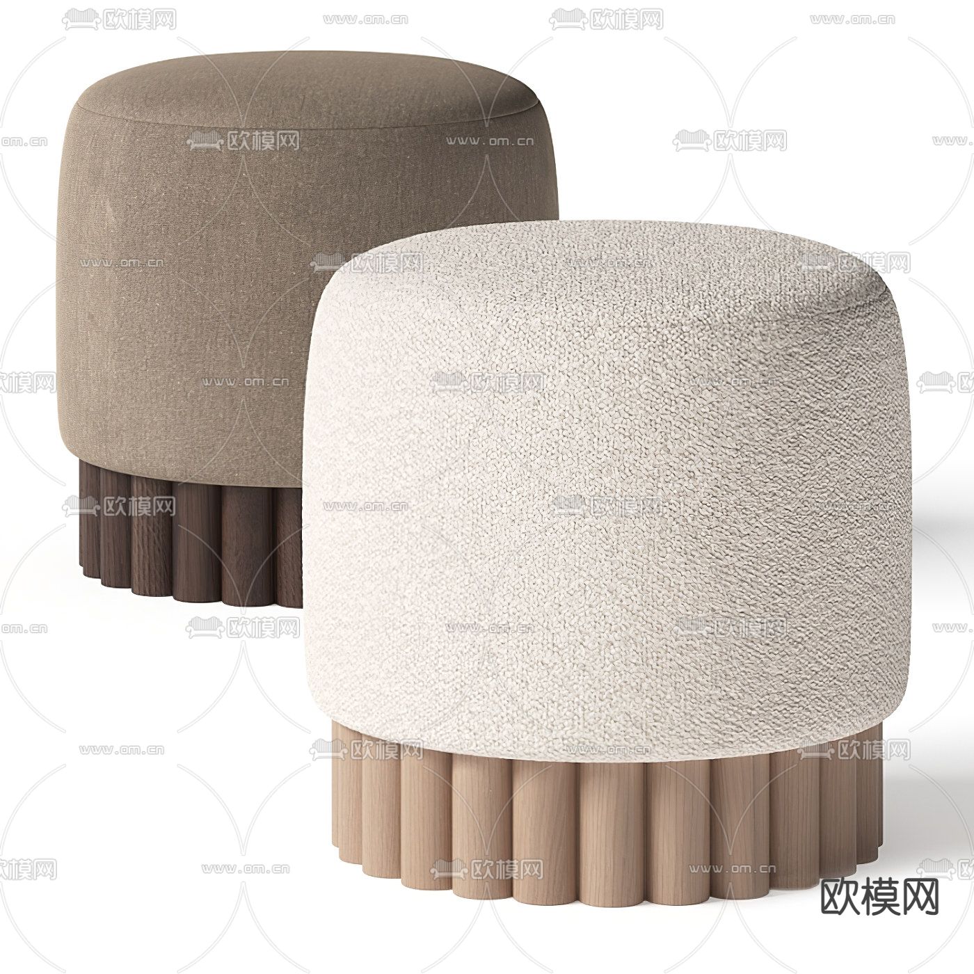 现代布艺圆凳3d模型