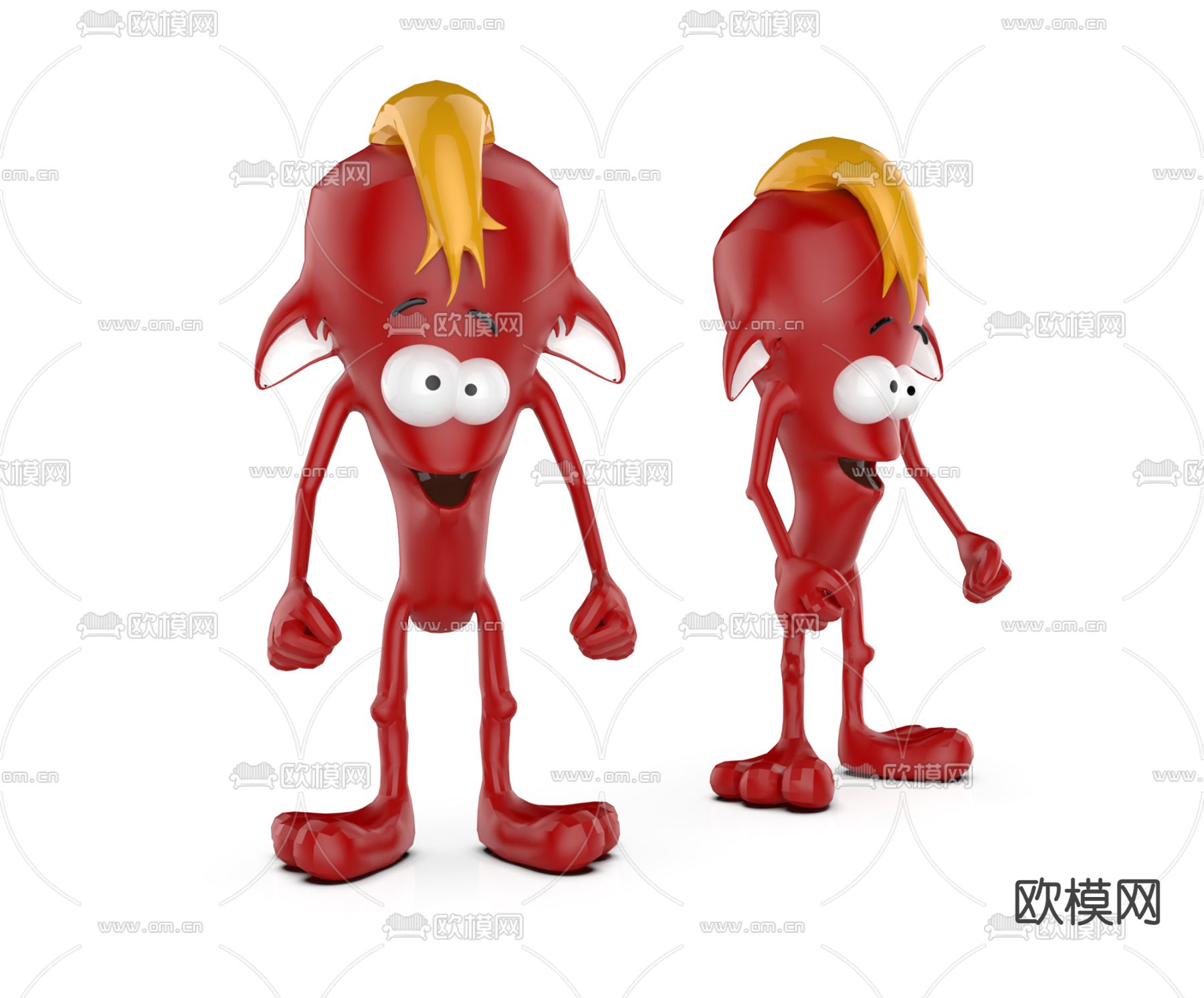 现代卡通人物潮玩雕塑3d模型下载