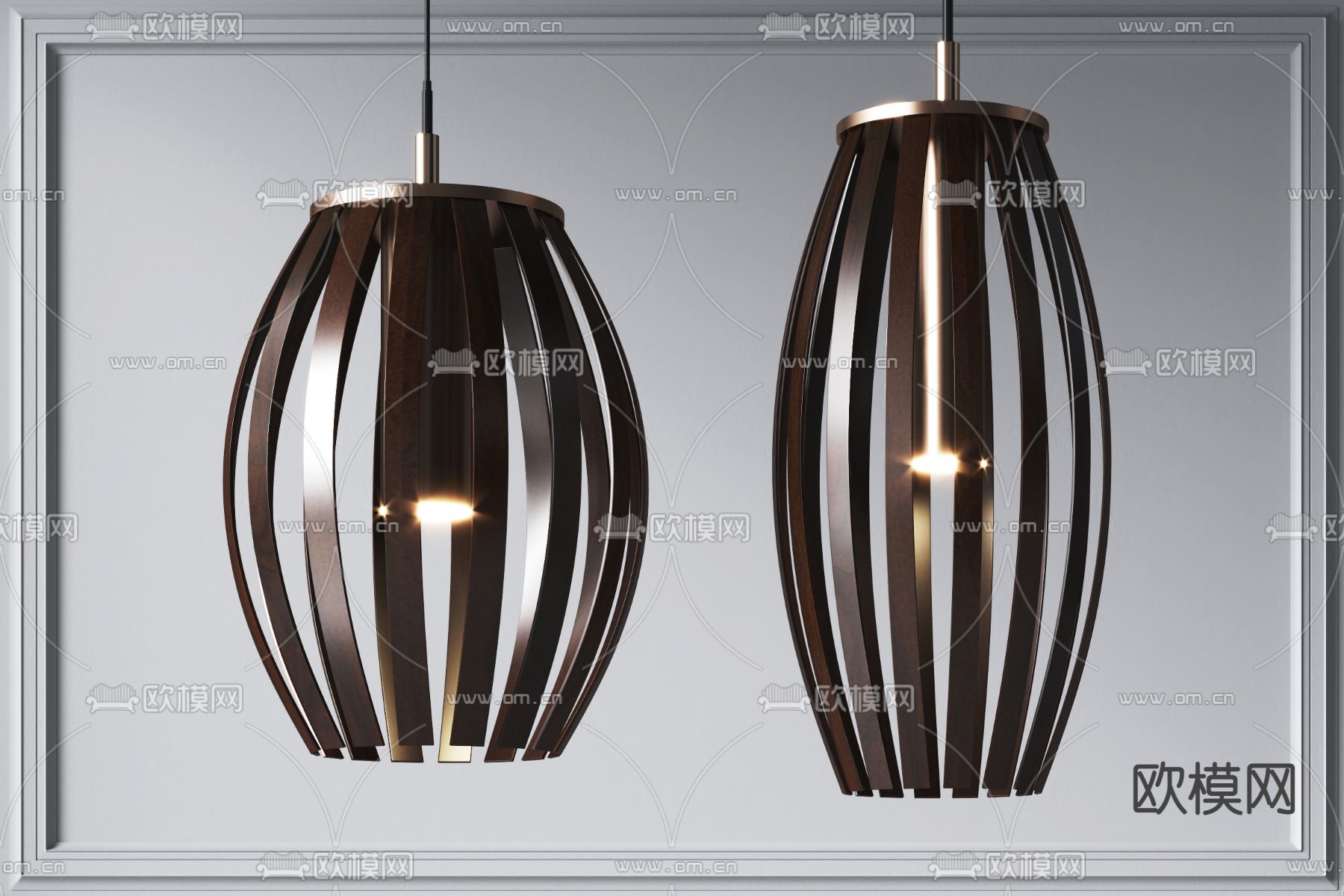 现代金属吊灯3d模型下载