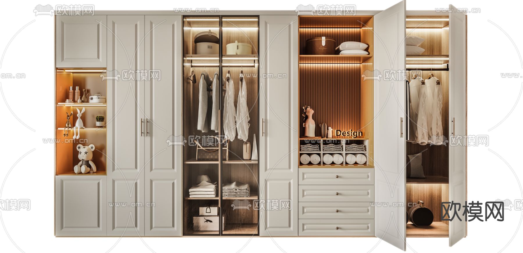 现代衣柜3d模型下载
