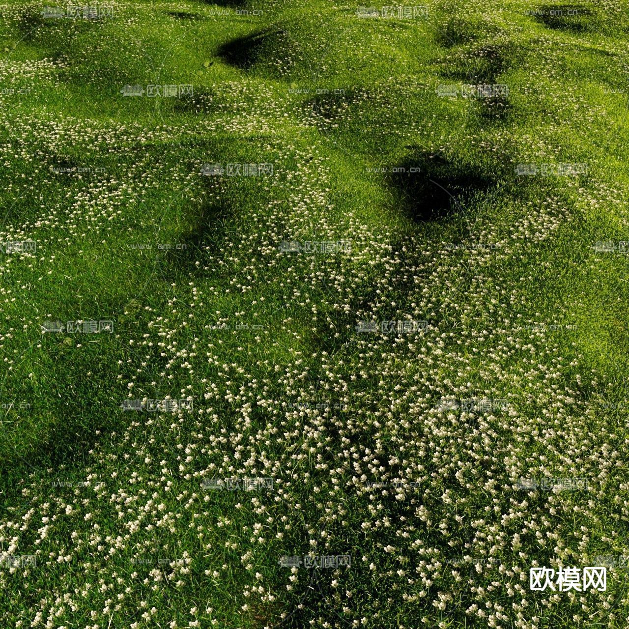 现代草坪草地3d模型下载（渲染图1）