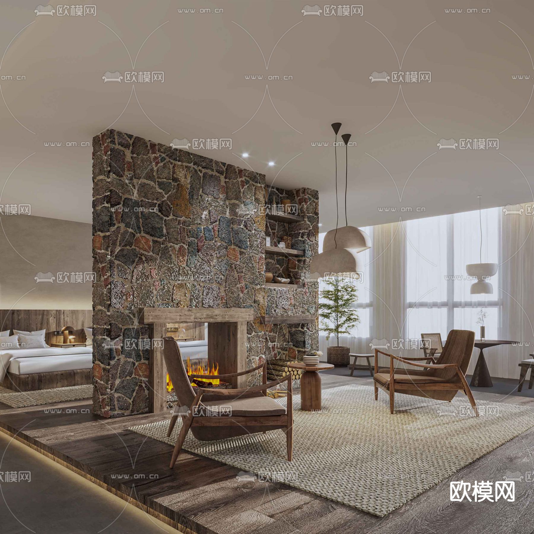 自然风民宿3d模型