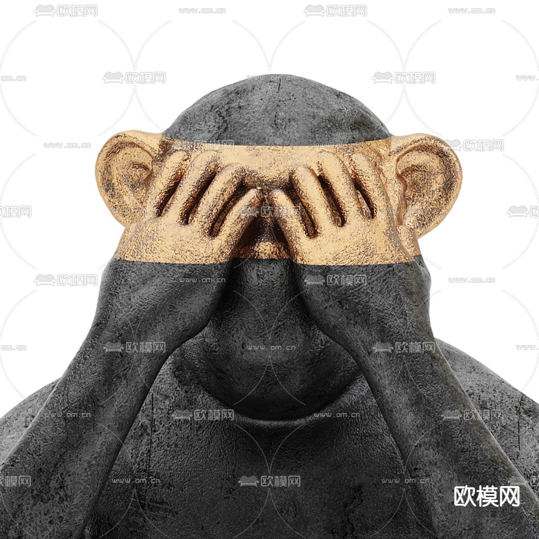 现代猴子雕塑摆件3d模型
