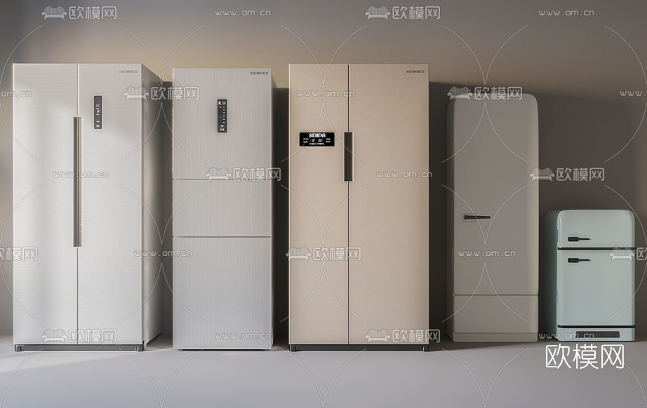 现代冰箱3d模型下载