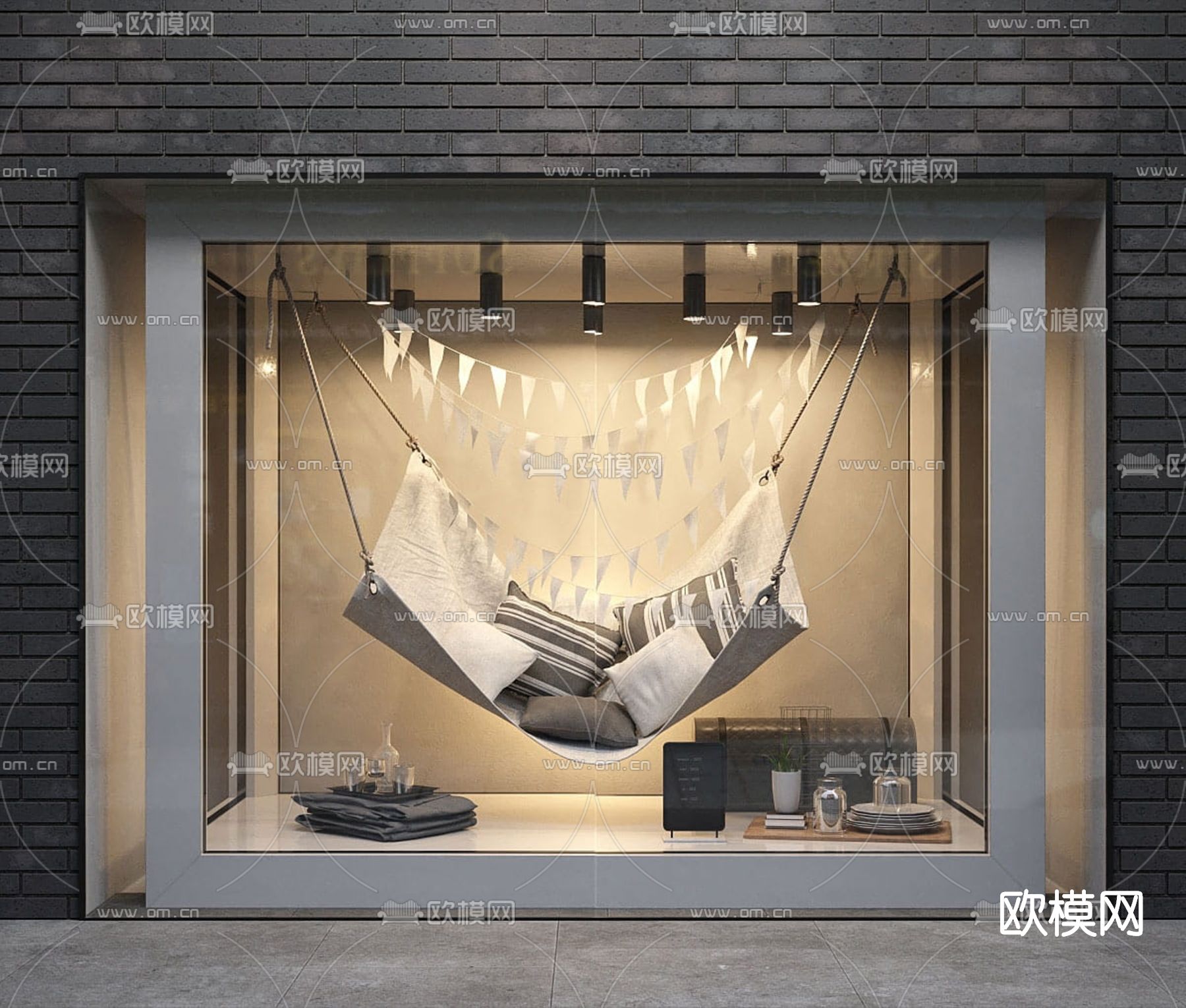 现代橱窗su模型下载（渲染图1）