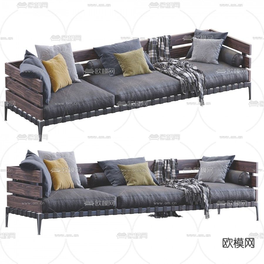 FLEXFORM 户外多人沙发3d模型下载（渲染图1）