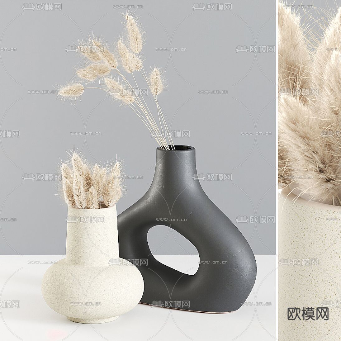 现代干枝花瓶花艺3d模型