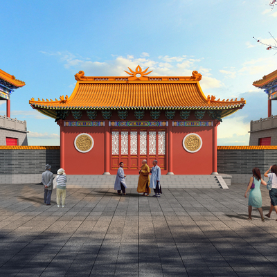 寺庙钟楼鼓楼3d模型
