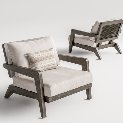 侘寂风休闲椅su模型