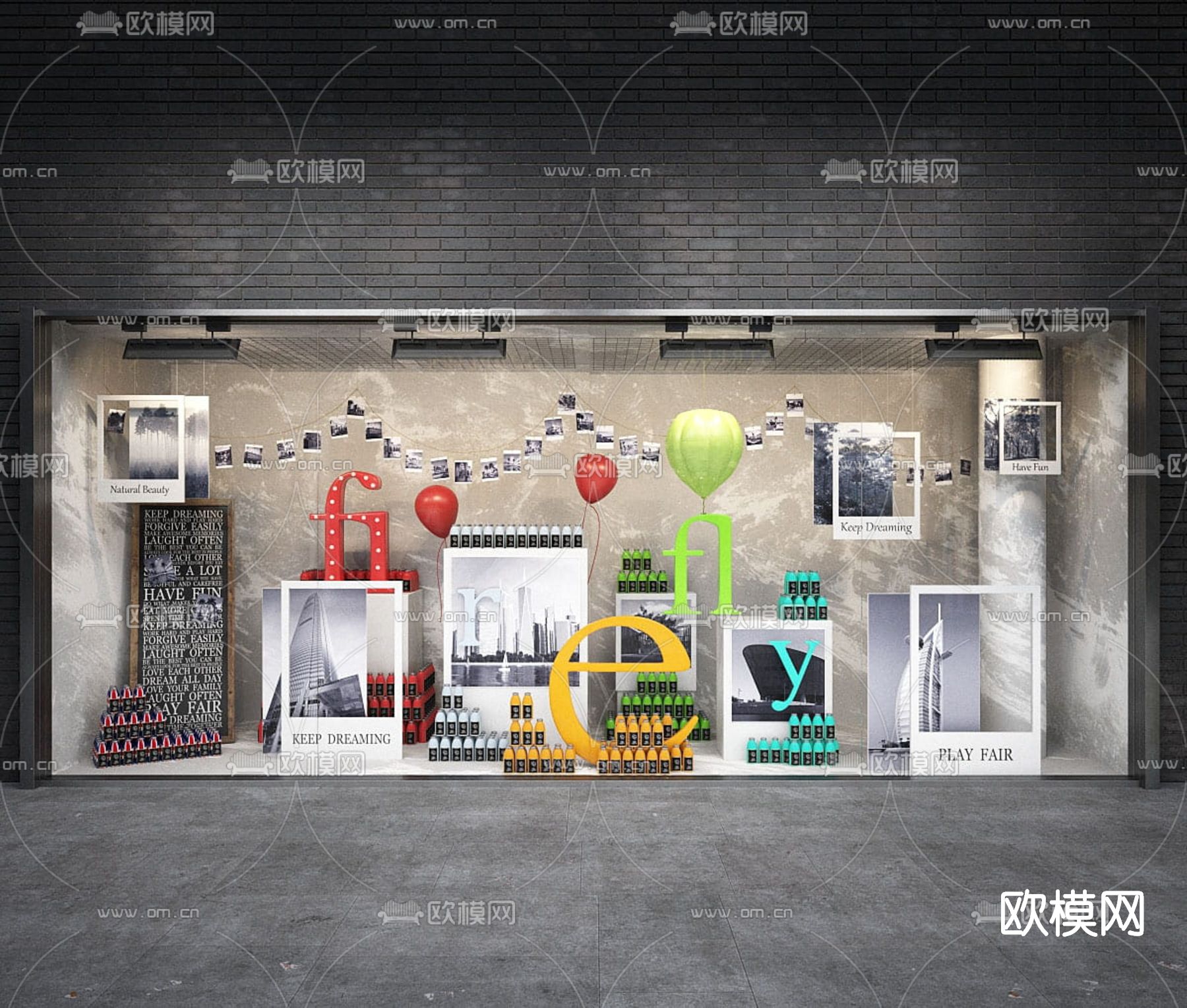 现代橱窗su模型下载（渲染图1）