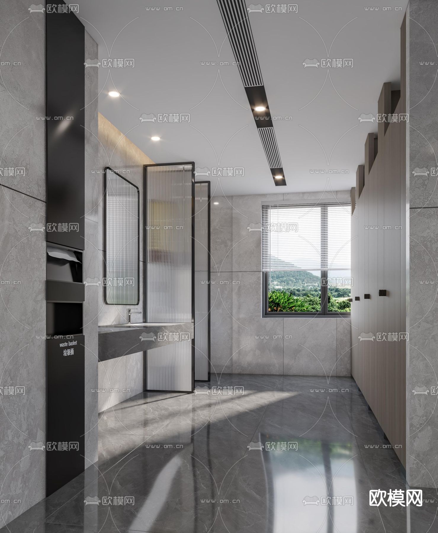 现代公共卫生间3d模型下载