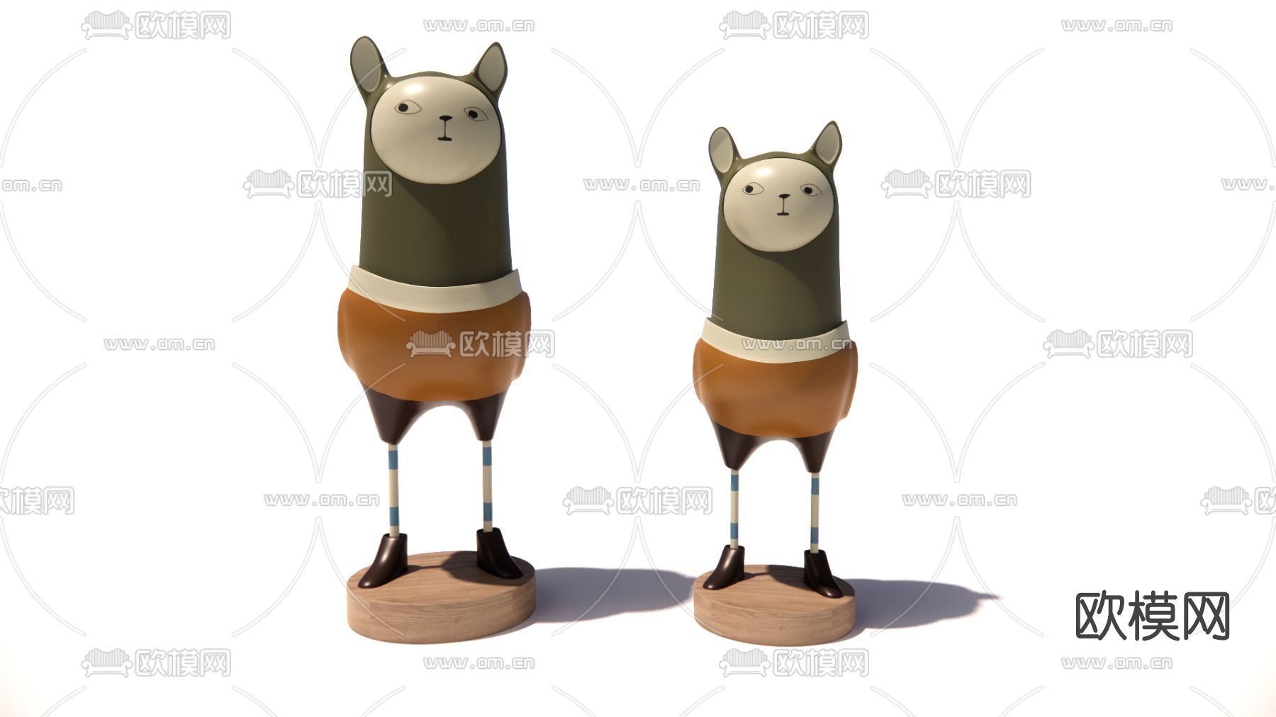 现代卡通玩偶su模型下载（渲染图1）