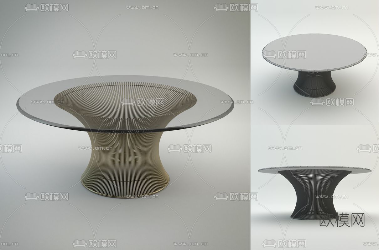 现代餐桌免费3d模型下载