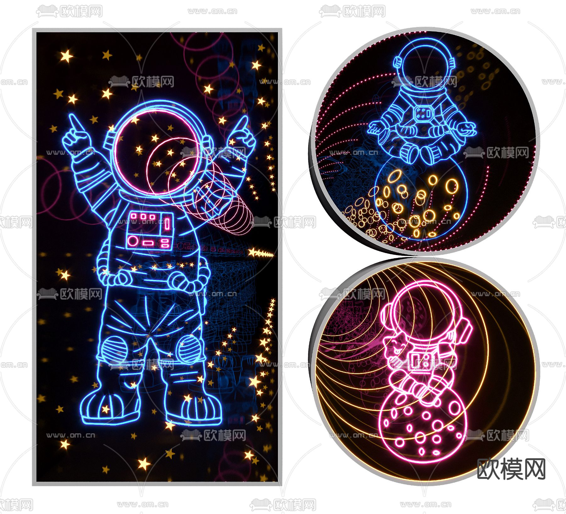 现代深渊镜装饰镜3d模型下载