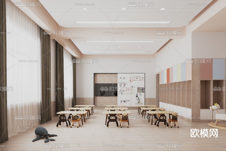 现代儿童早教中心3d模型下载(渲染图2)