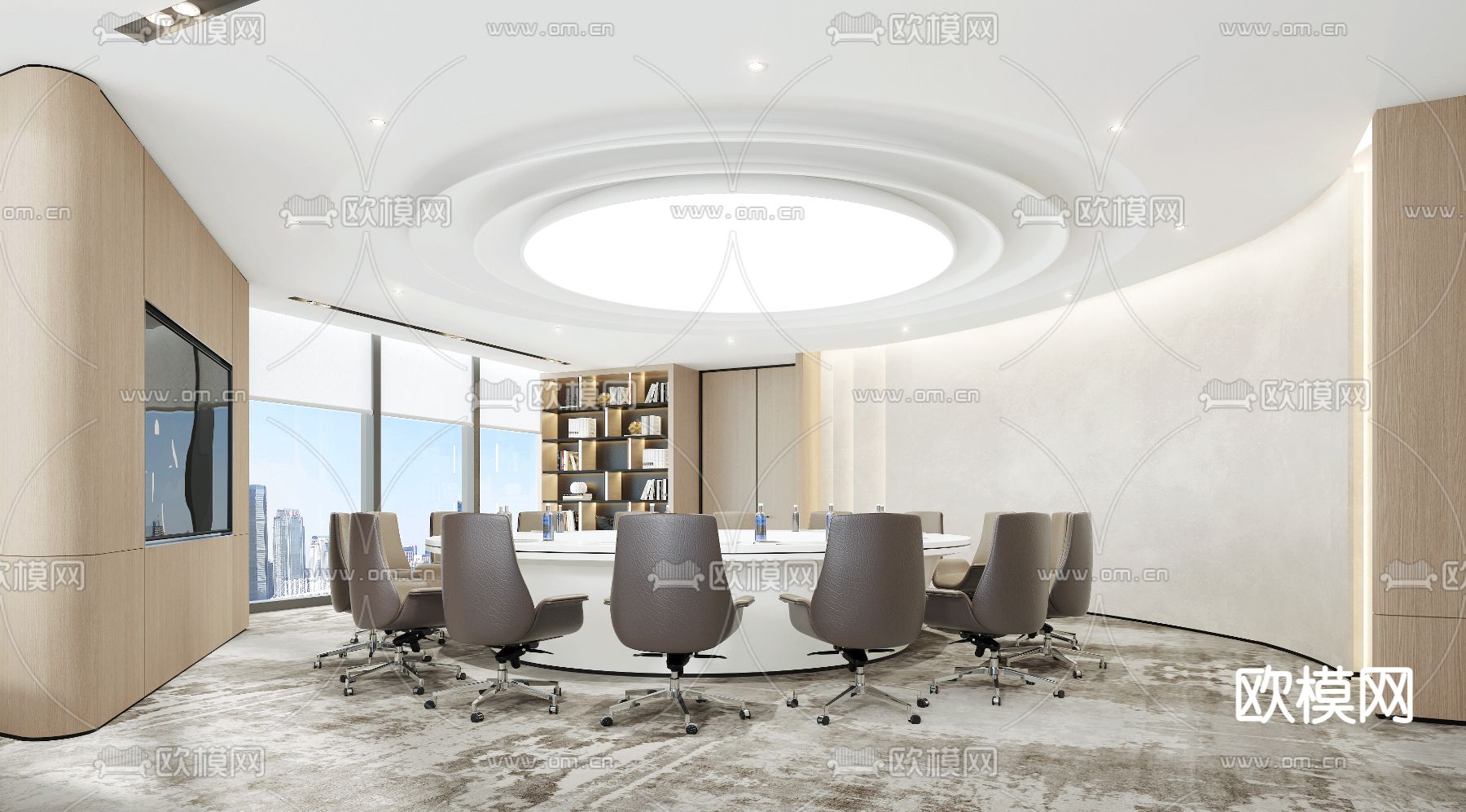 现代会议室3d模型下载