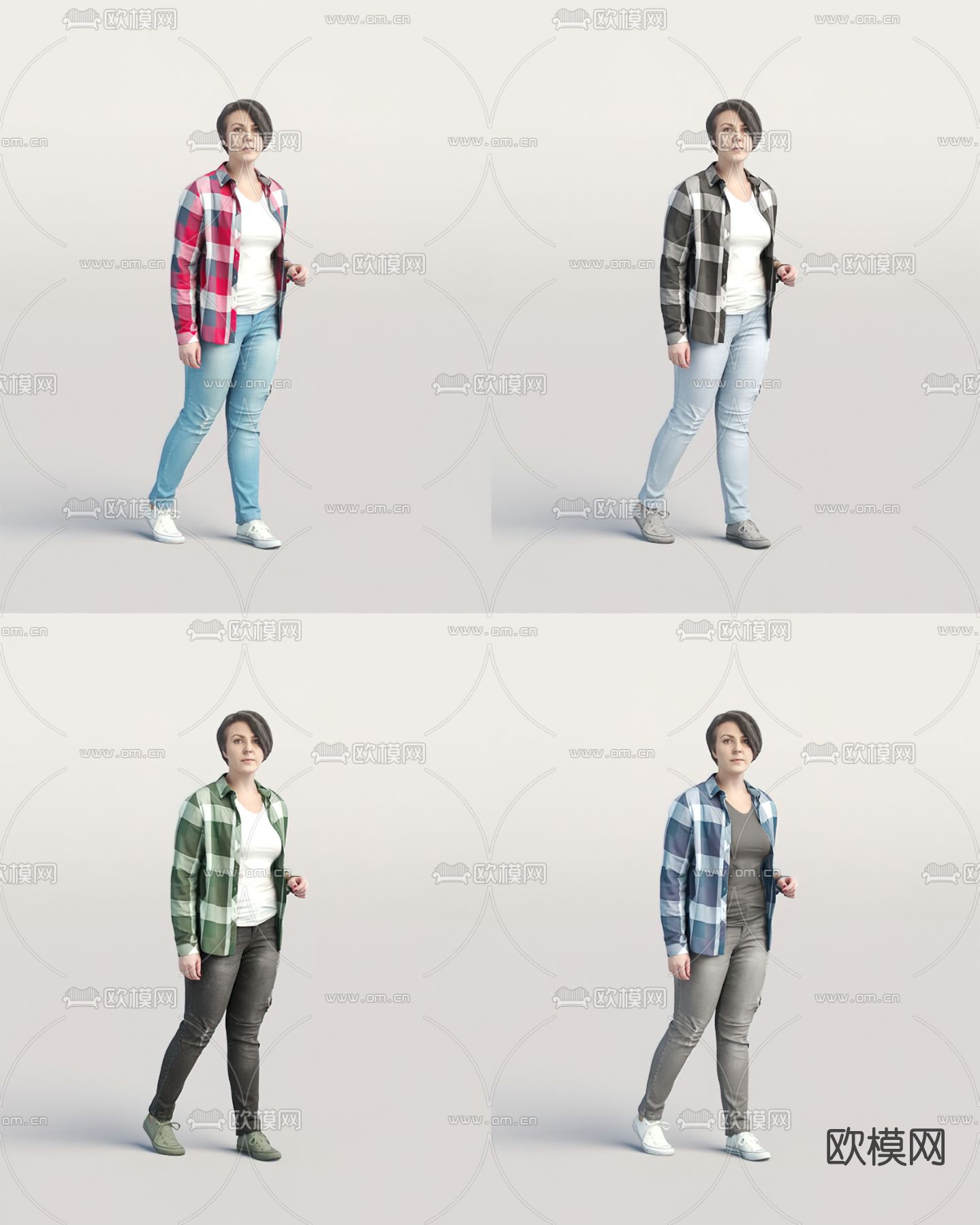 现代女士su模型下载