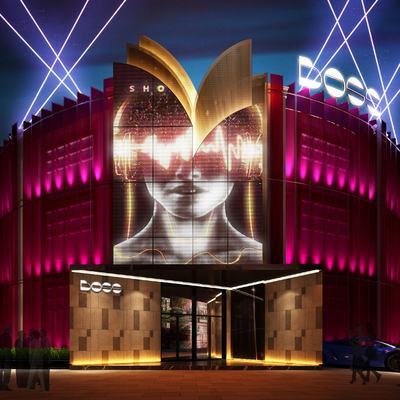 ktv夜景建筑外观3d模型