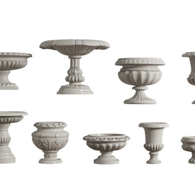 3d花坛花钵模型 植物3d模型 3dmax模型免费下载 欧模网