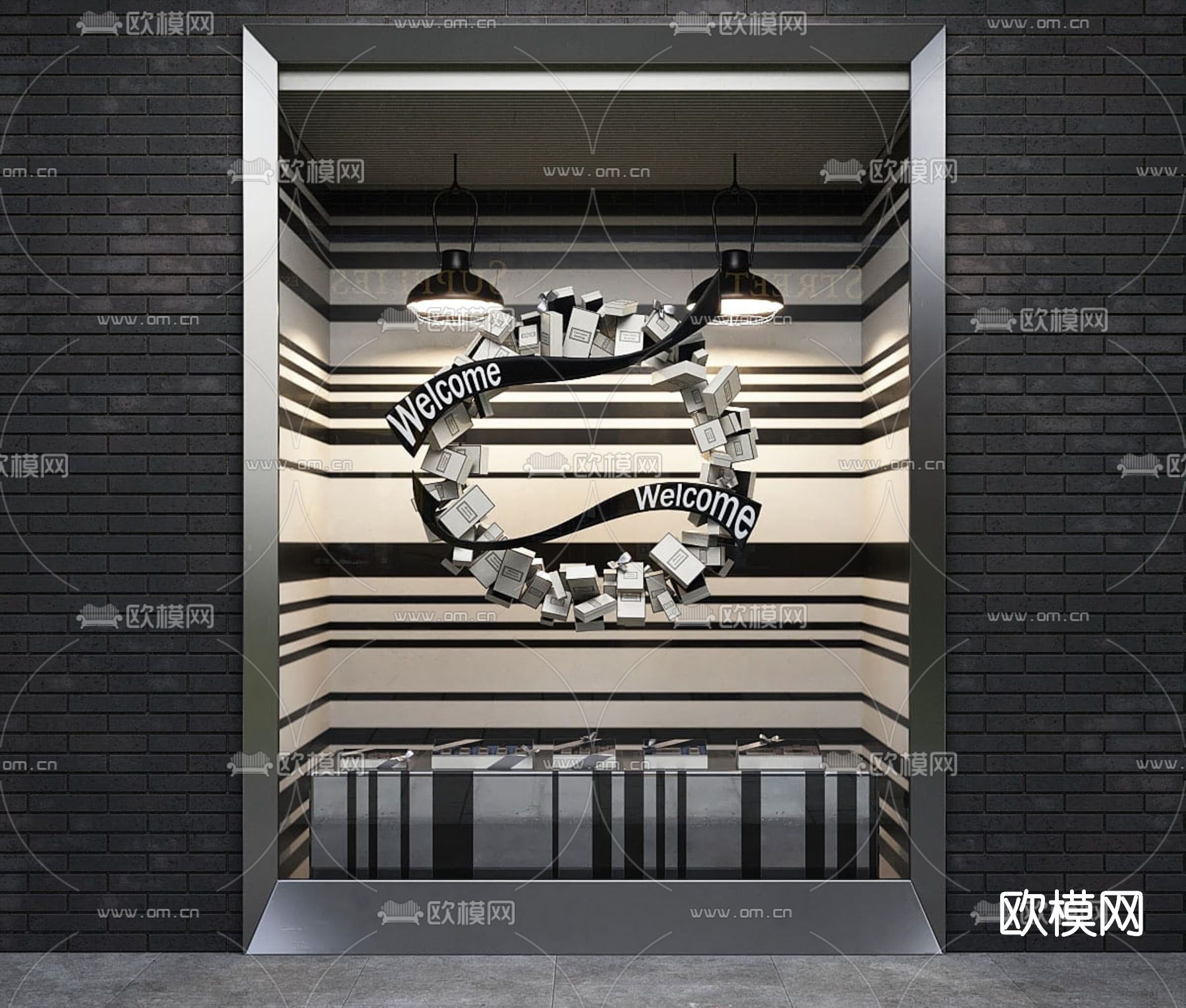 现代橱窗su模型下载（渲染图1）