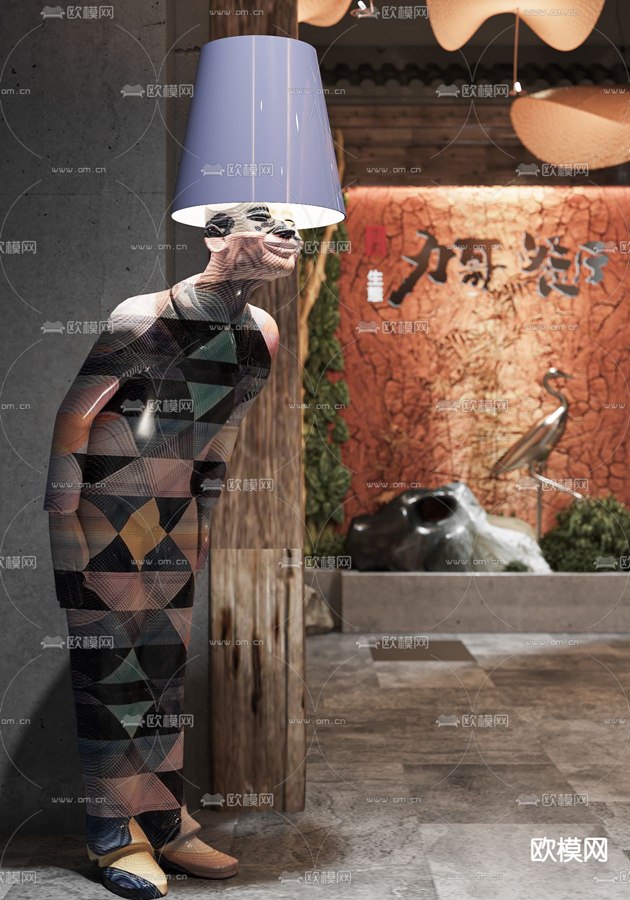 侘寂风火锅店3d模型下载（渲染图8）