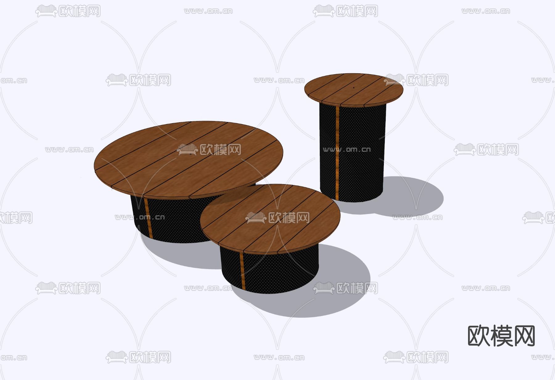 现代边几圆几su模型下载