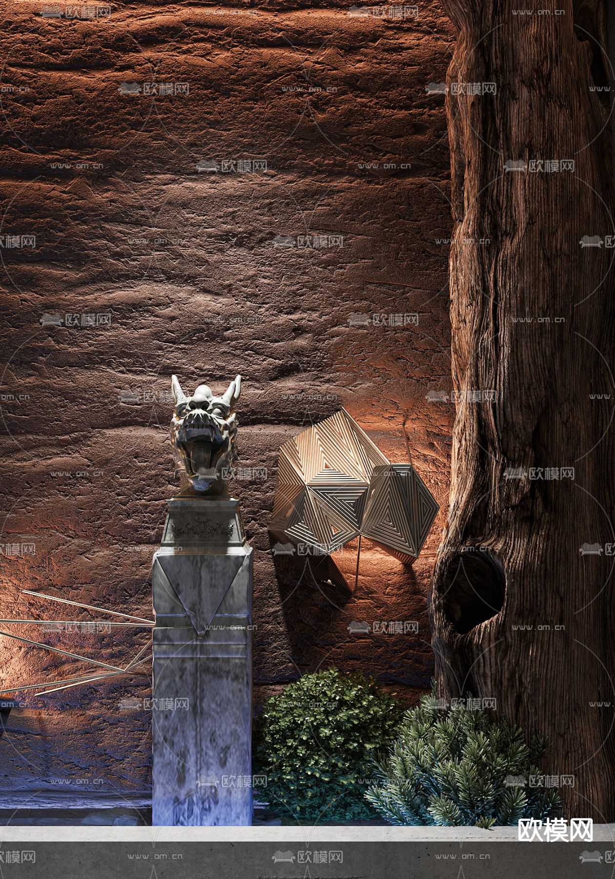 侘寂风火锅店3d模型下载（渲染图6）