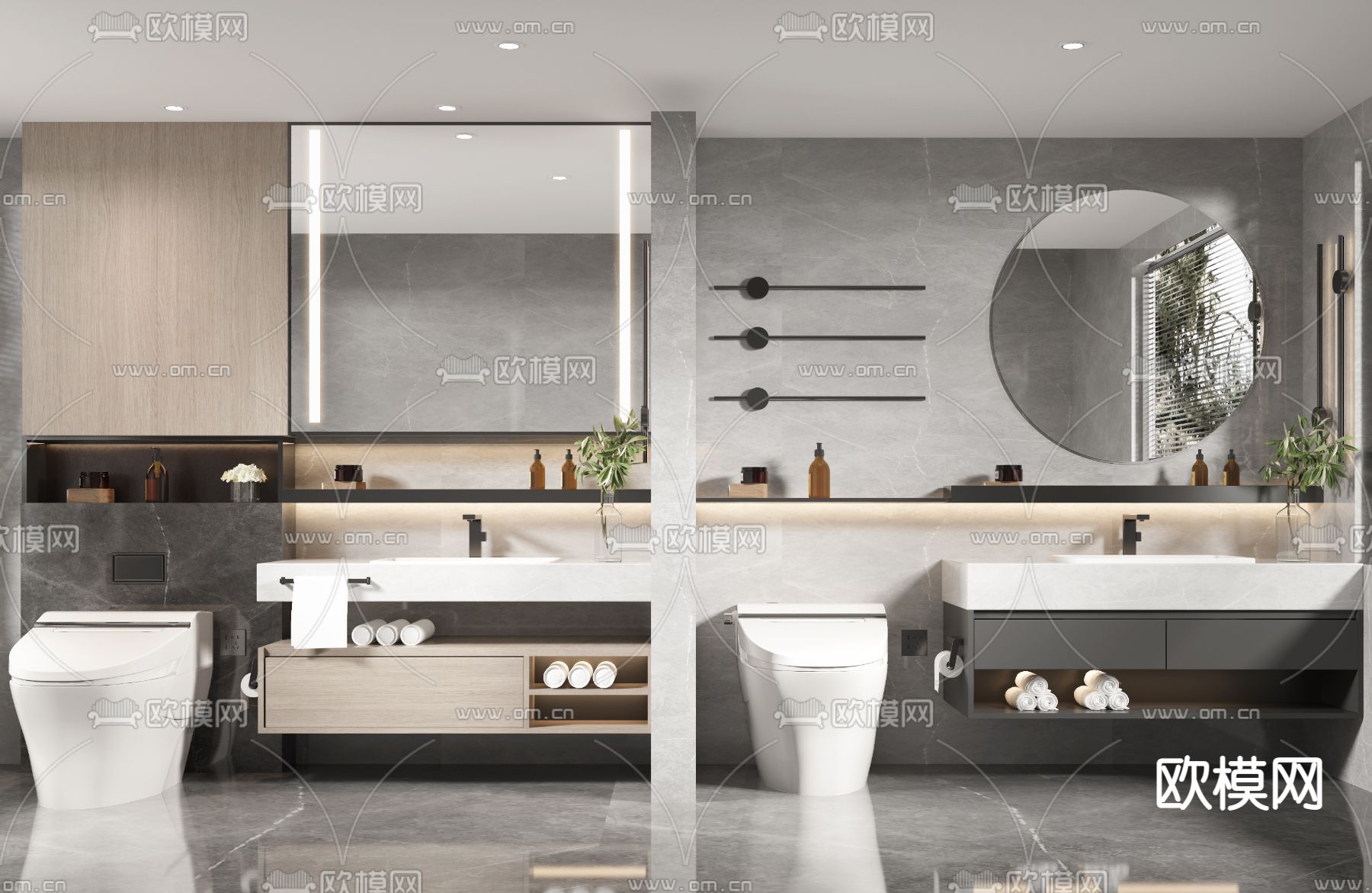 现代浴室柜洗手台3d模型下载