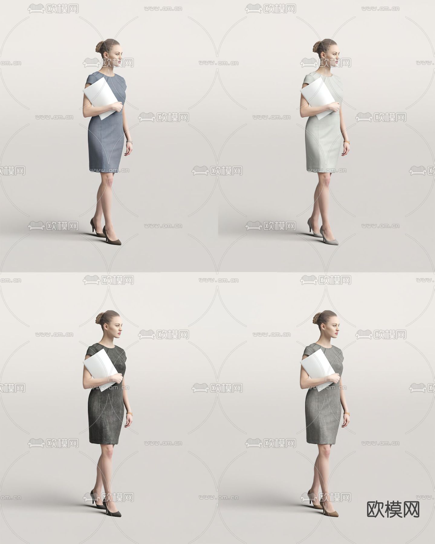 现代女士su模型下载