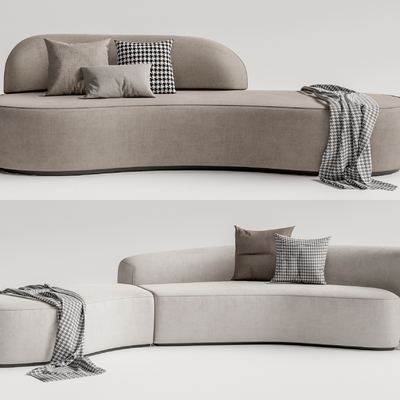  现代弧形沙发su模型 