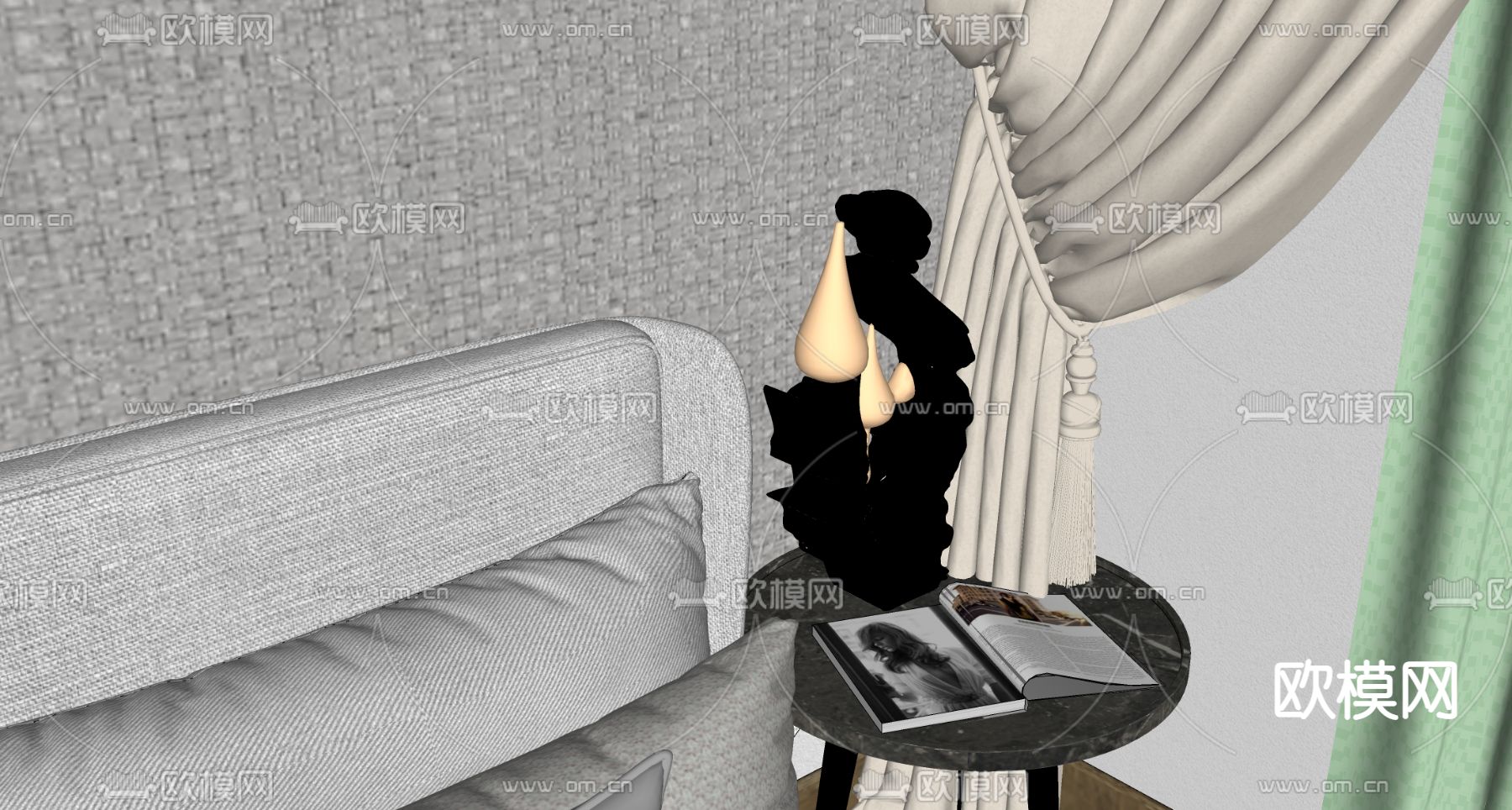 现代卧室su模型下载（渲染图5）