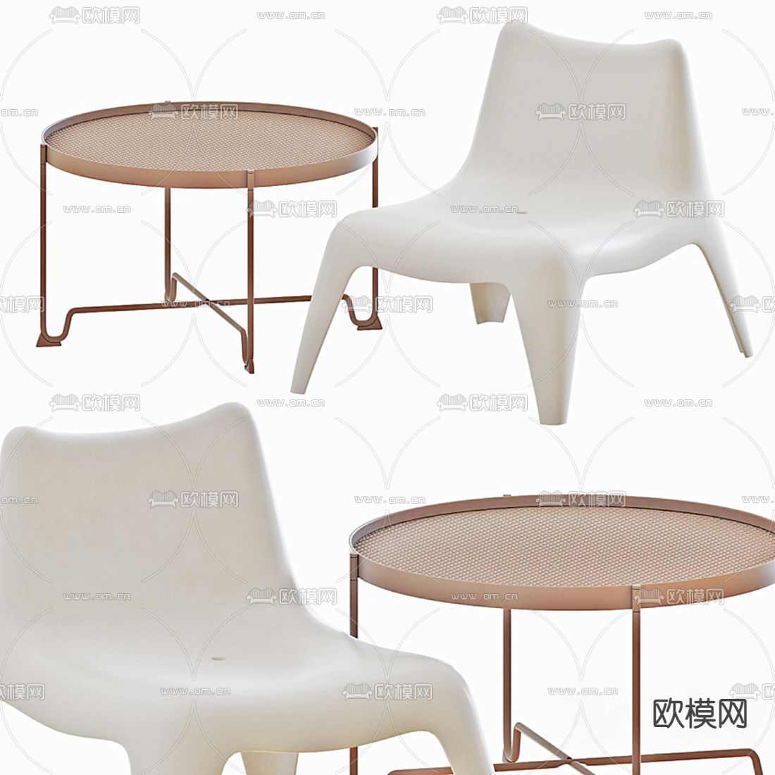 现代户外休闲桌椅3d模型下载（渲染图2）