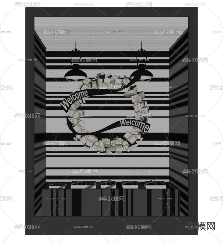 现代橱窗su模型下载（渲染图2）